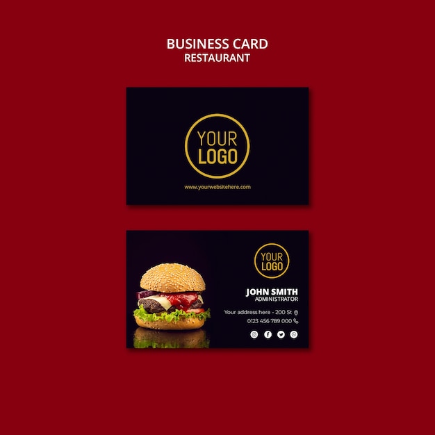 Free PSD restaurant business card design