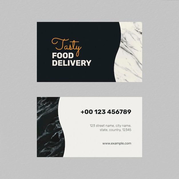 Free PSD restaurant business card template psd in front and rear view