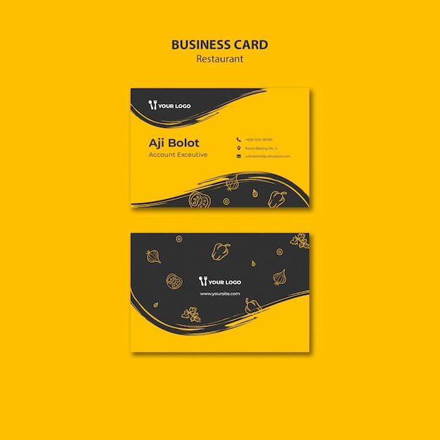 Free PSD restaurant business card template