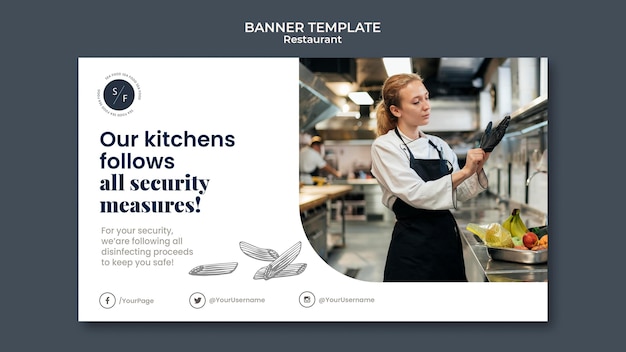 Restaurant business horizontal banner