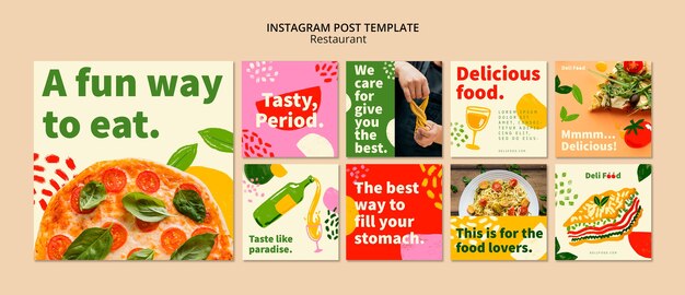 Restaurant business instagram posts collection