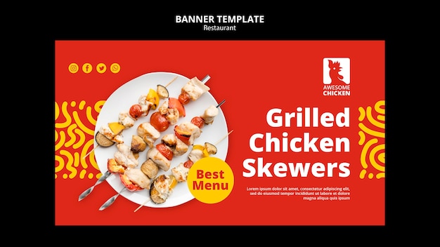 Restaurant concept banner template