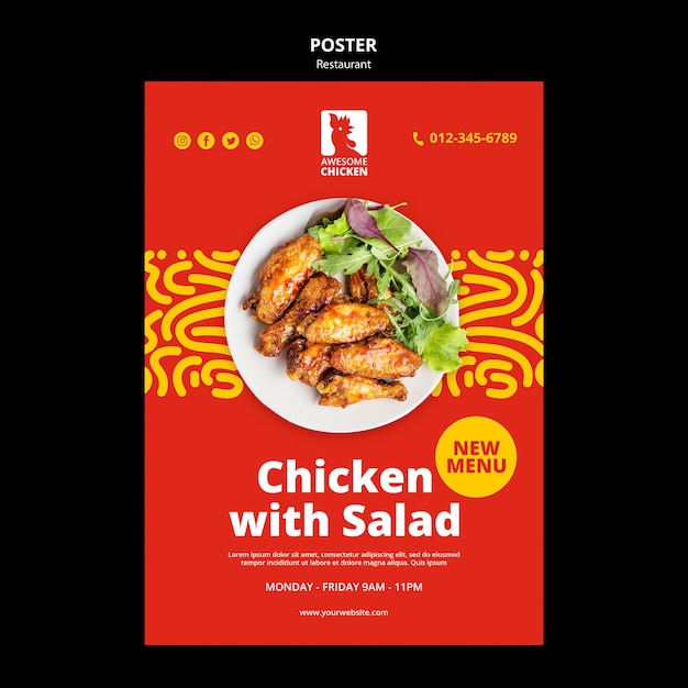 Restaurant concept poster template