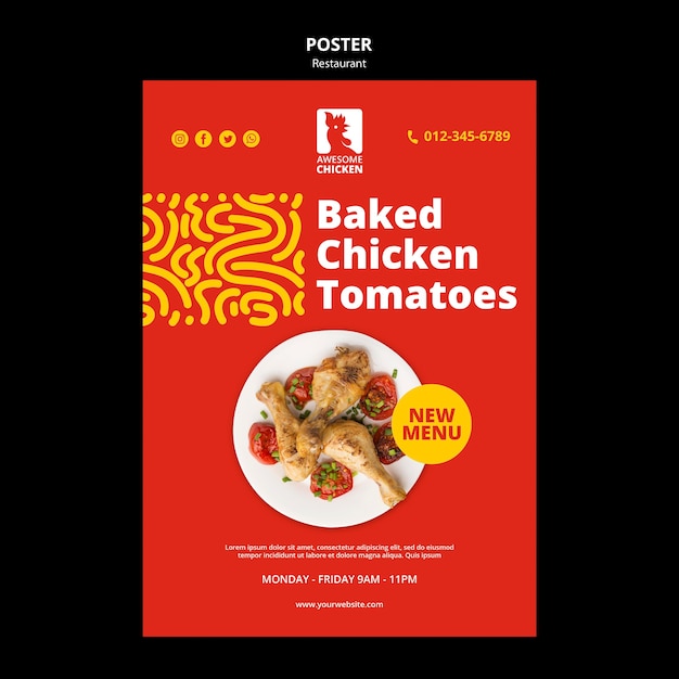 Restaurant concept poster template