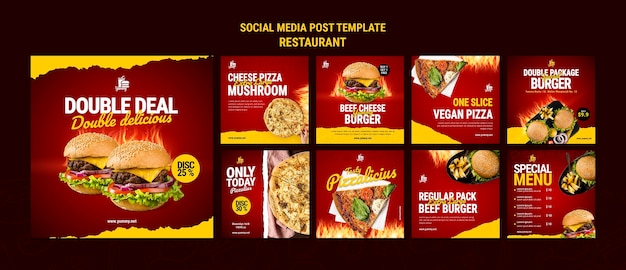 Restaurant food social media post