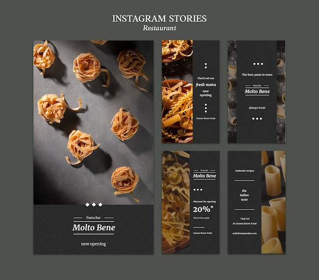 Free PSD restaurant instagram stories template