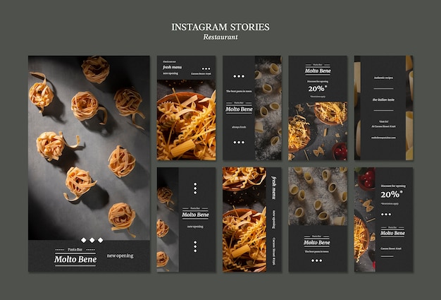 Free PSD restaurant instagram stories template