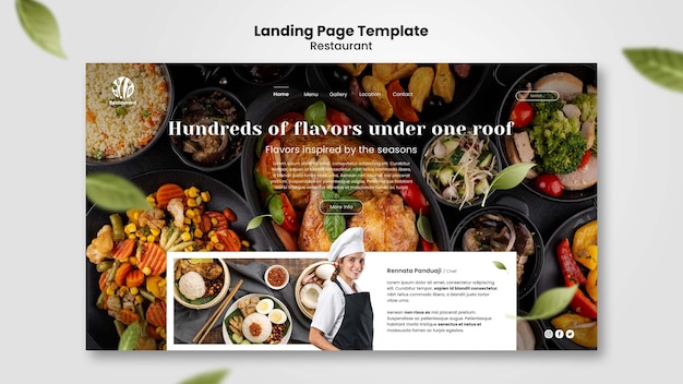 Free PSD restaurant landing page template design