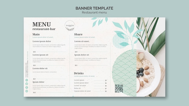 Free PSD restaurant menu banner template