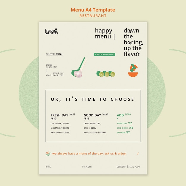 Restaurant menu template