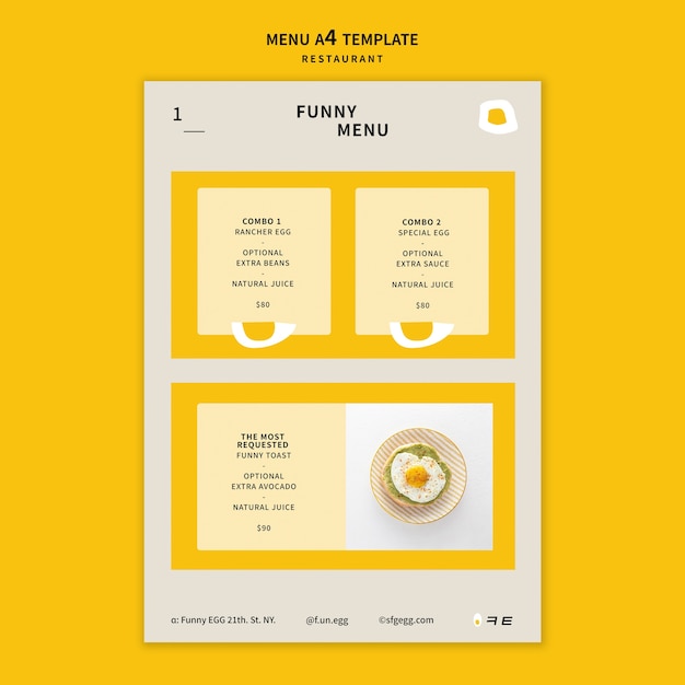 Free PSD restaurant menu template