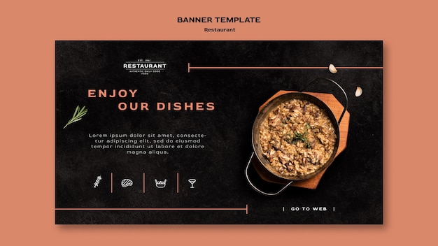 Free PSD restaurant promo banner template