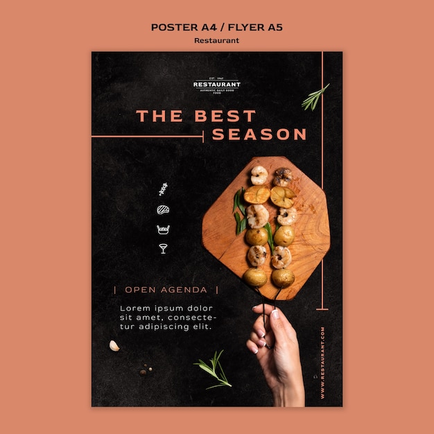 Free PSD restaurant promo poster template