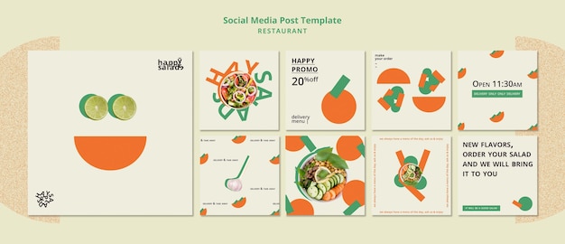 Free PSD restaurant social media post template