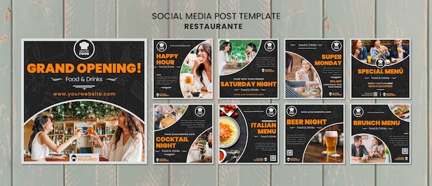 Free PSD restaurant social media post