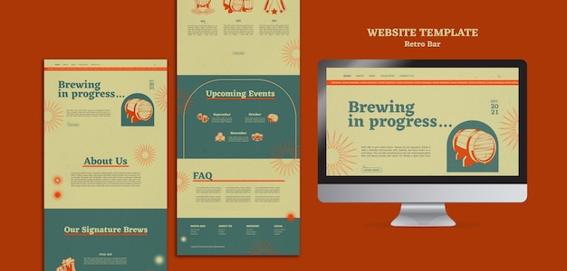 Retro bar web design template