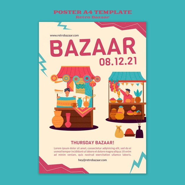 Retro bazaar print template