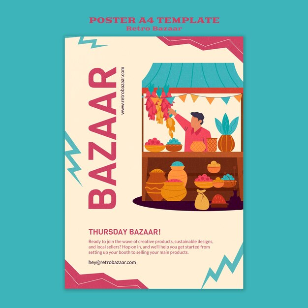 Retro bazaar print template