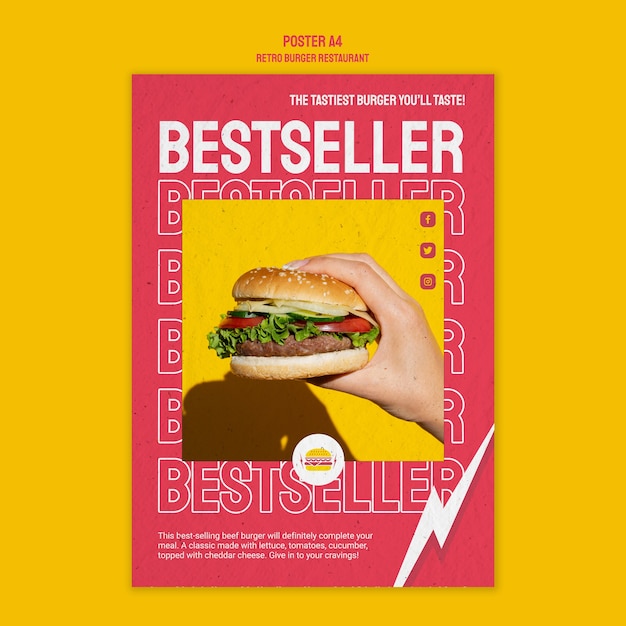 Free PSD retro burger restaurant design