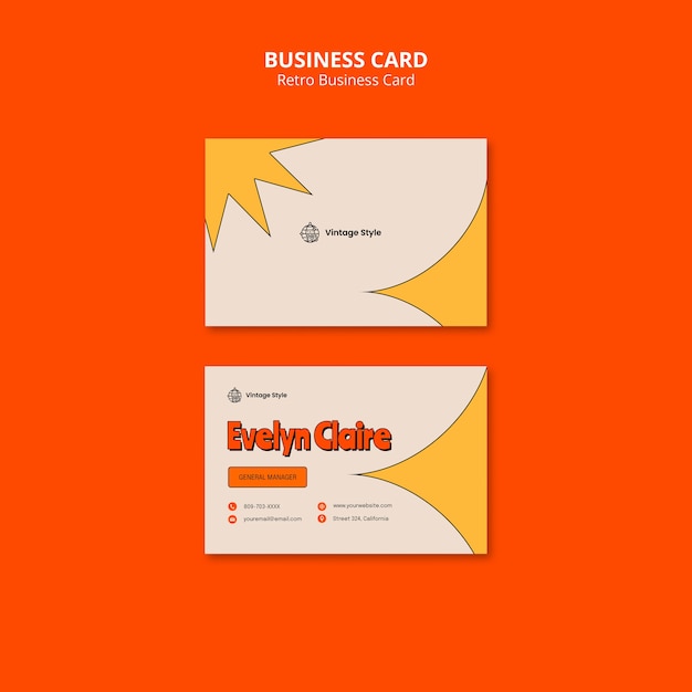 Retro business card template