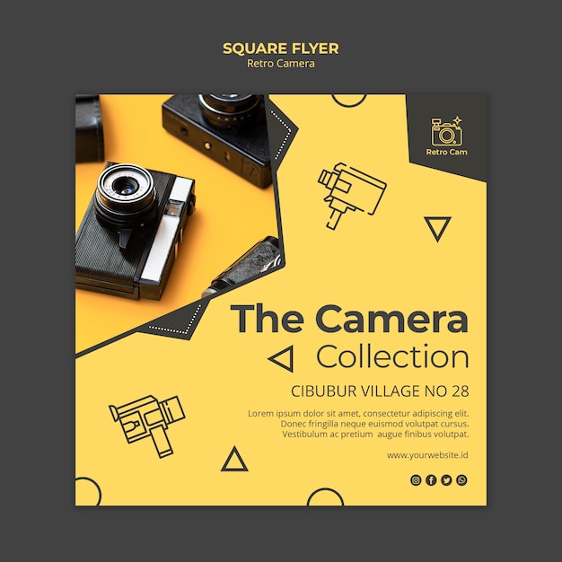 Free PSD retro camera flyer concept