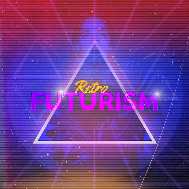 Free PSD retro futurism background