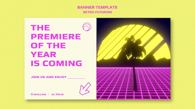 Free PSD retro-futurism banner template