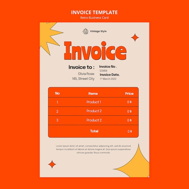 Retro invoice template