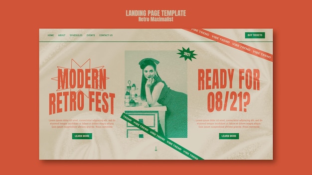 Free PSD retro maximalist web template