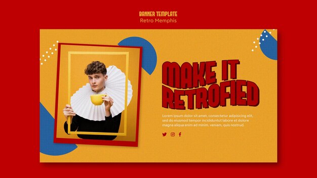 Retro memphis banner theme