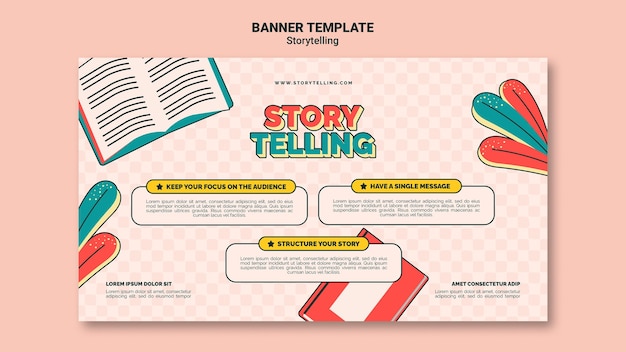 Free PSD retro storytelling banner template