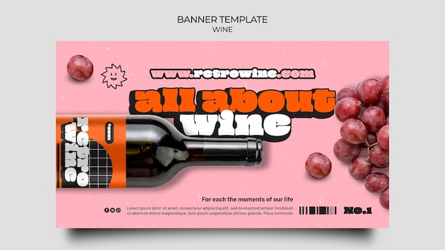 Free PSD retro style wine banner template