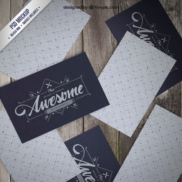 Free PSD retro visit card mockup