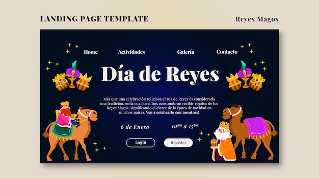 Free PSD reyes magos template design