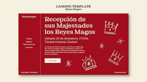 Free PSD reyes magos template design