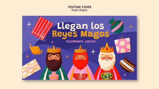 Free PSD reyes magos template design