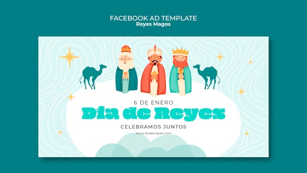 Free PSD reyes magos tradition facebook template