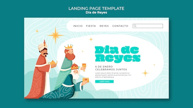 Free PSD reyes magos tradition landing page