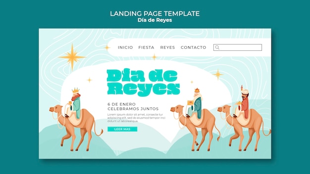 Free PSD reyes magos tradition landing page