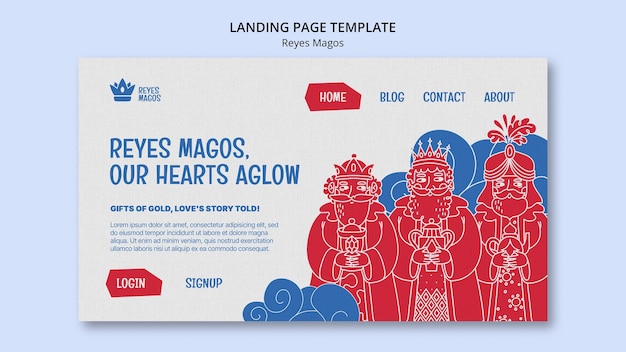 Free PSD reyes magos tradition landing page