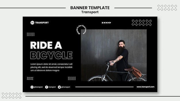 Ride bicycle banner template