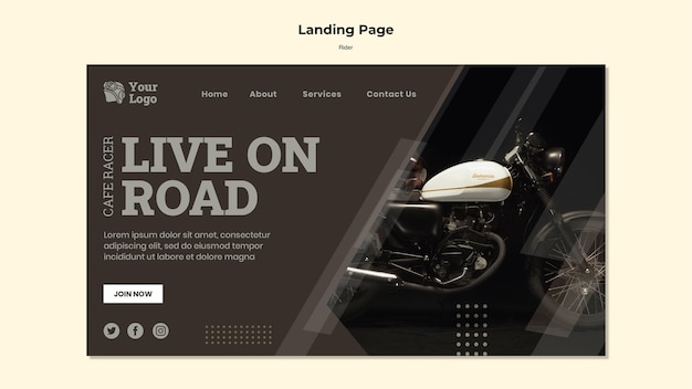 Rider concept landing page template