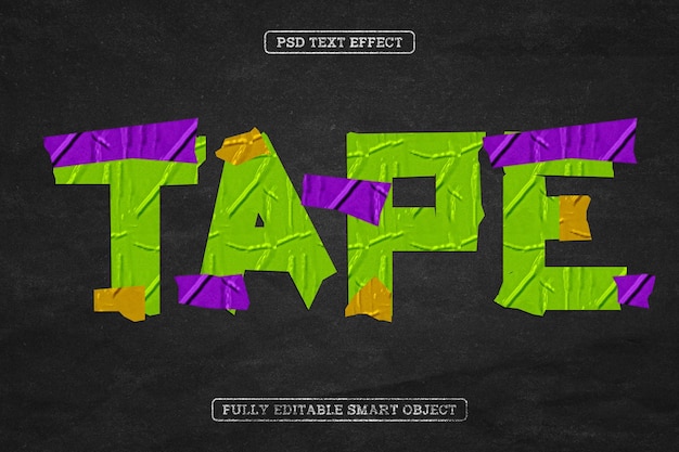 Free PSD ripped duct tape text effect