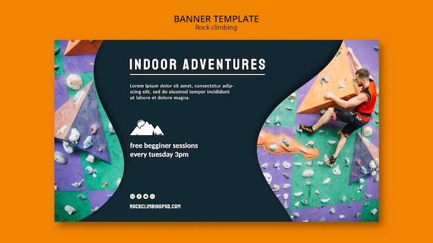 Free PSD rock climbing banner template