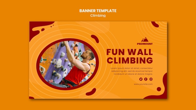 Rock climbing banner template