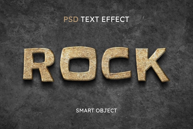 Free PSD rock text style effect