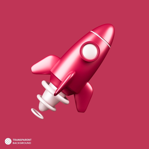 Rocket color of the year 2023 3d illustration