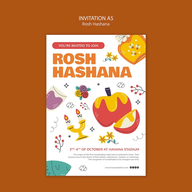 Free PSD rosh hashanah template design