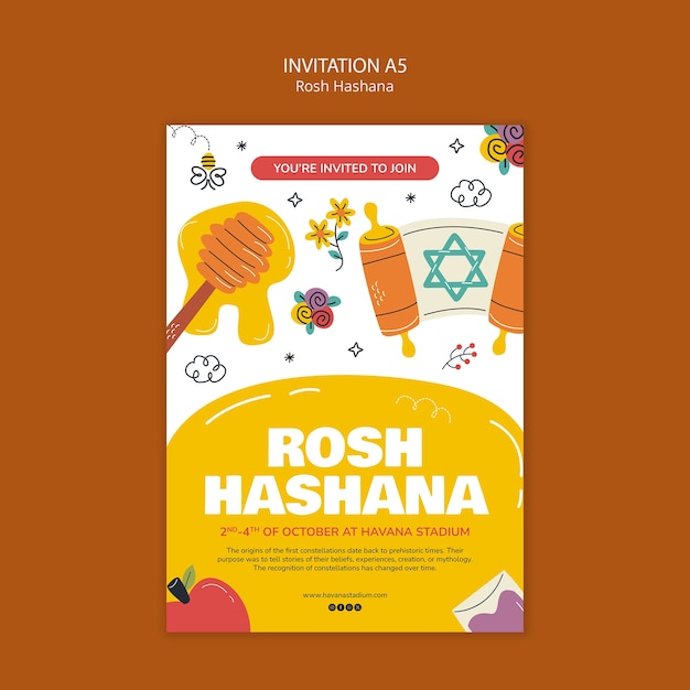 Free PSD rosh hashanah template design