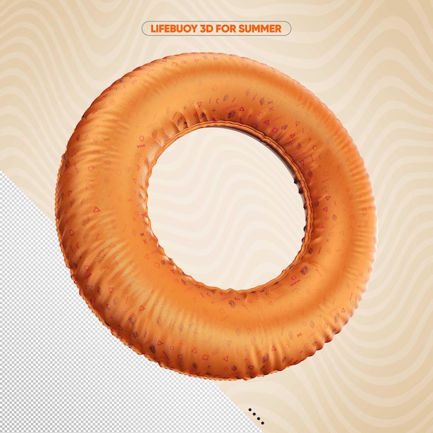 Free PSD rotated lifebuoy for summer orange